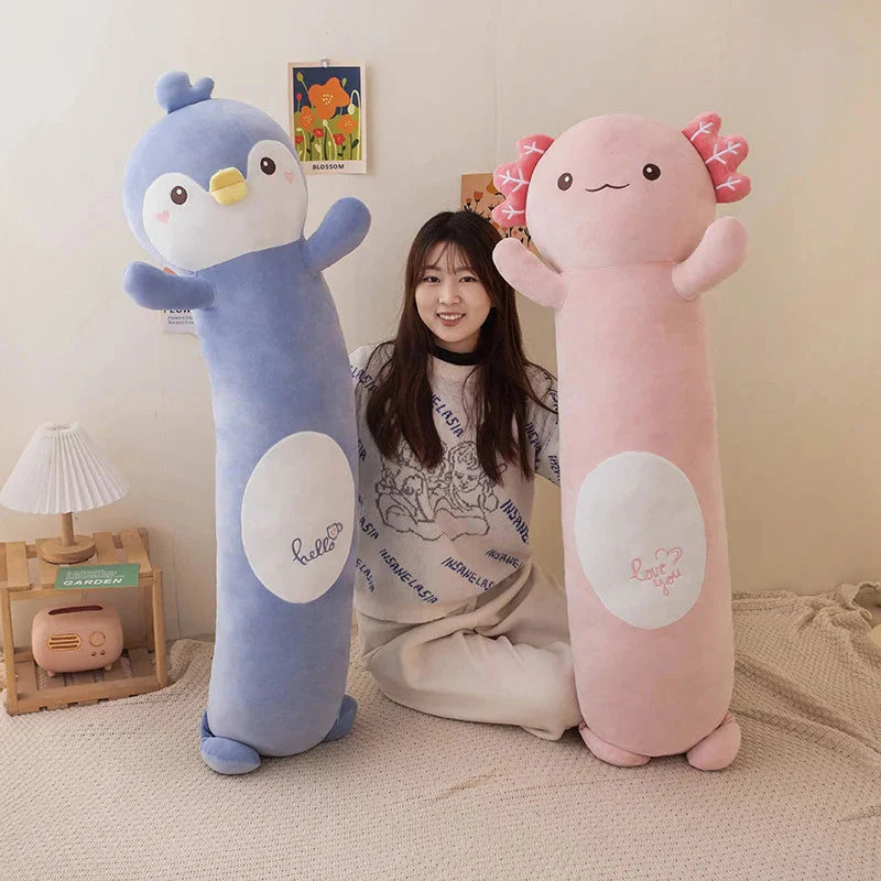 Delightfully Cozy 2024 Long Snuggly Fish, Axolotl, and Penguin Plushie Collection