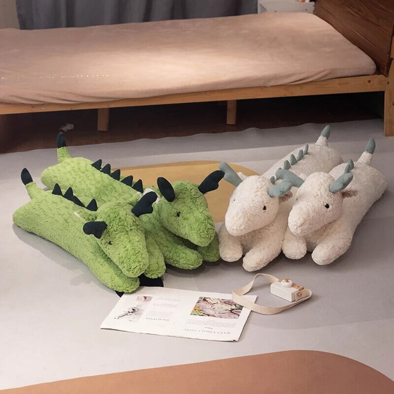 Cozy Green and White Long Dragon Plush Toys