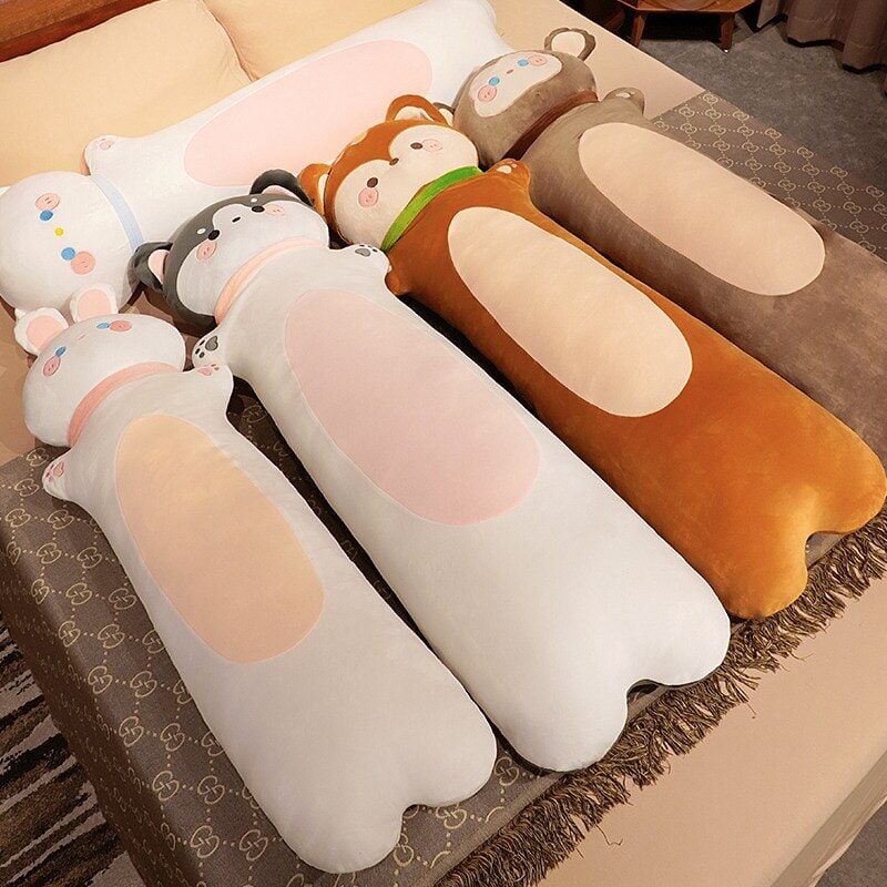 Cuddly Long Plush Friends: Monkey, Dog, Deer, Bunny, and Cat Companions