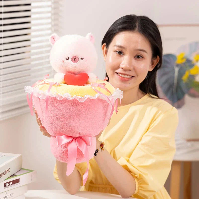 Charming Capybara Plush Flower Arrangement