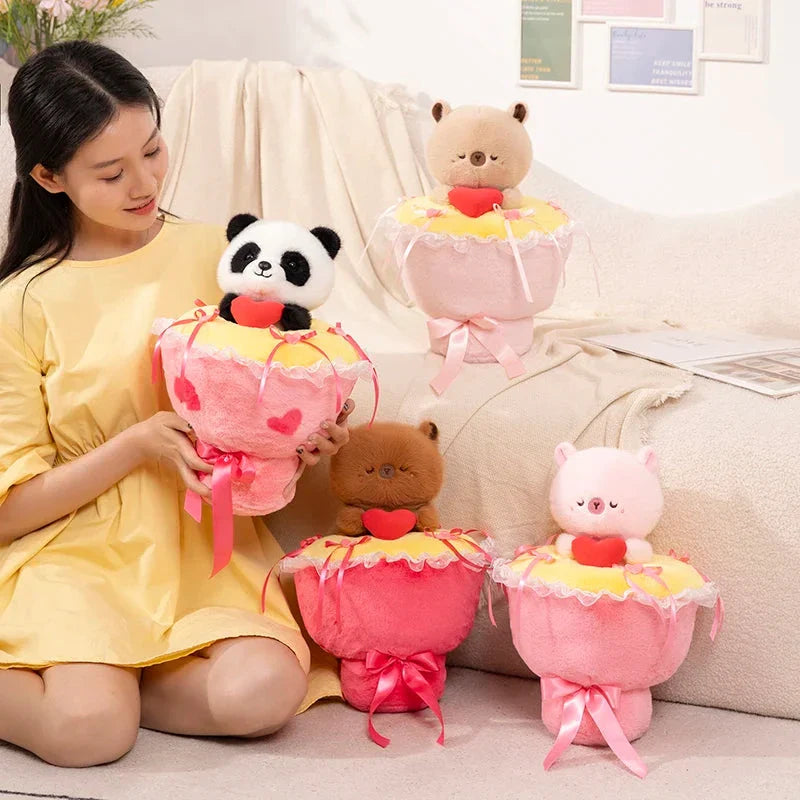 Charming Capybara Plush Flower Arrangement