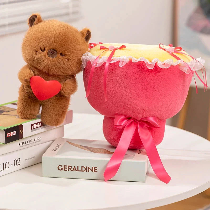 Charming Capybara Plush Flower Arrangement