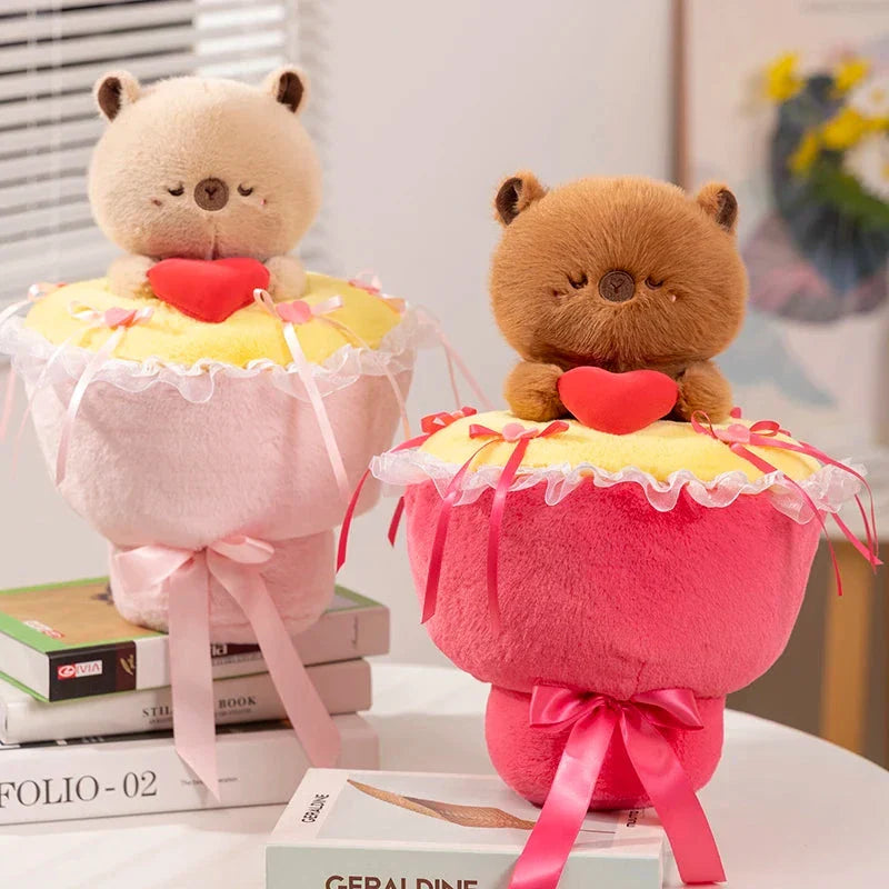 Charming Capybara Plush Flower Arrangement