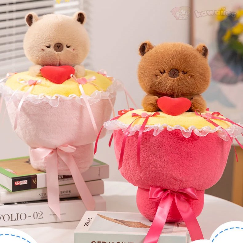 Charming Capybara Plush Flower Arrangement