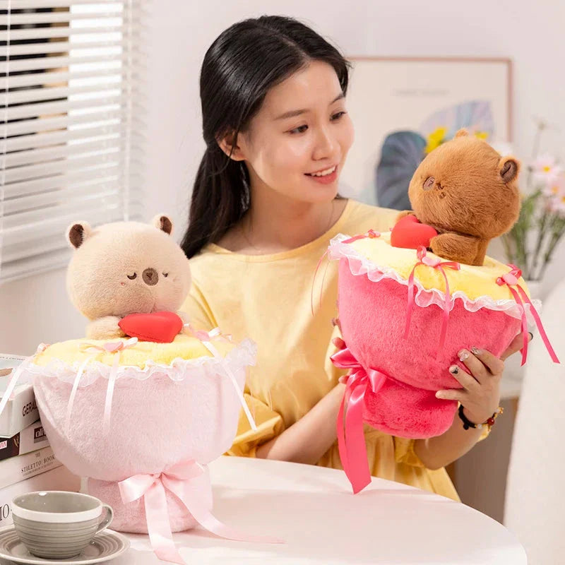 Charming Capybara Plush Flower Arrangement