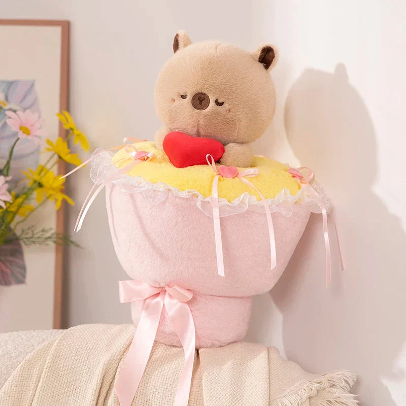 Charming Capybara Plush Flower Arrangement