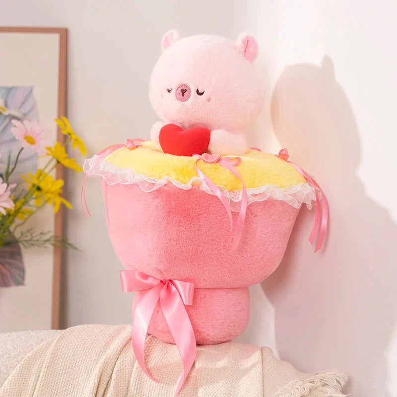 Charming Capybara Plush Flower Arrangement