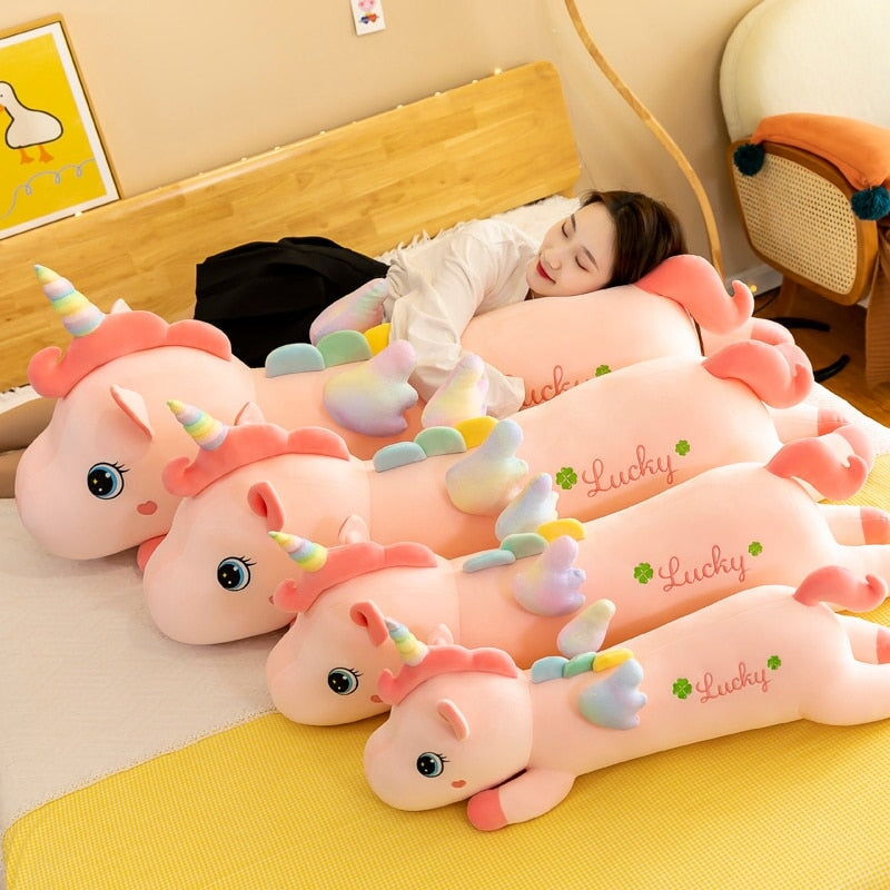Adorable Long Pink Unicorn Plushie - Lucky Edition