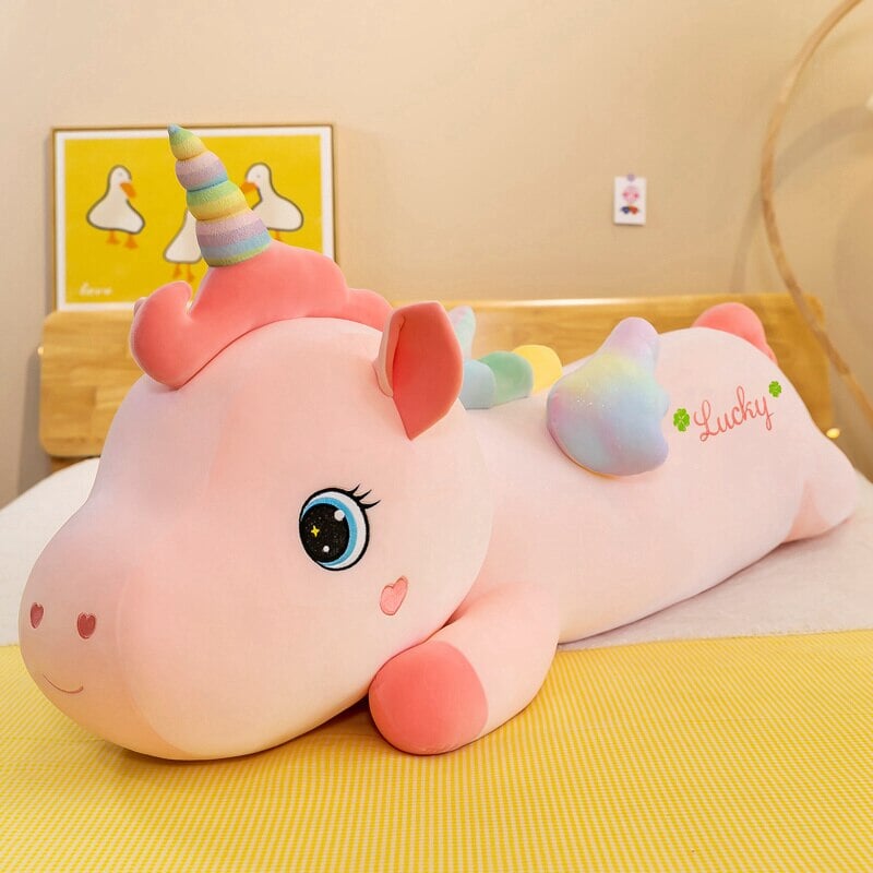 Adorable Long Pink Unicorn Plushie - Lucky Edition