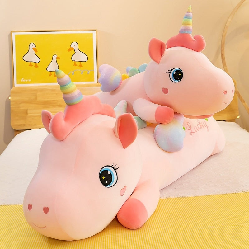 Adorable Long Pink Unicorn Plushie - Lucky Edition