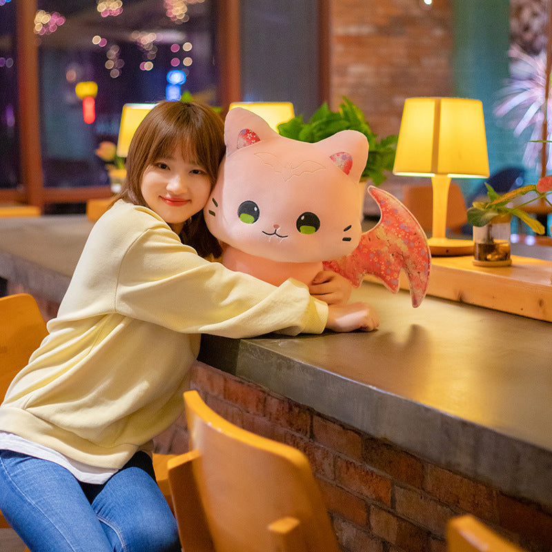 Adorable Kawaii Sakura Cat Plushies: Luna & Solis with Enchanting Wings!