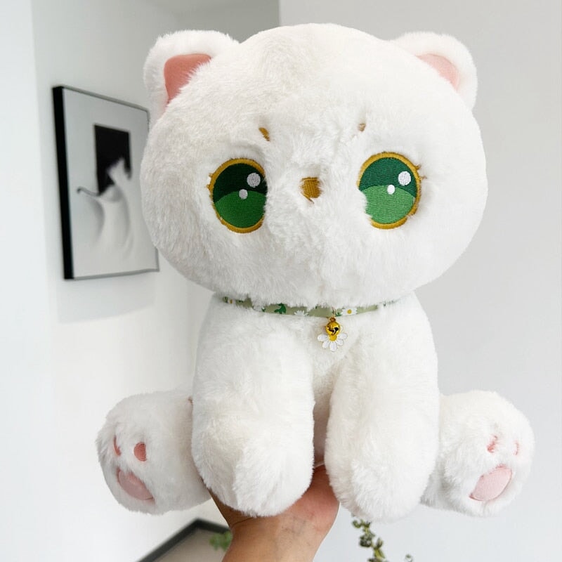 Adorable Luna: The Snuggly Fluffy White Cat Plush Toy