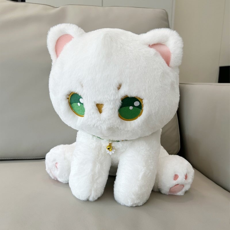 Adorable Luna: The Snuggly Fluffy White Cat Plush Toy