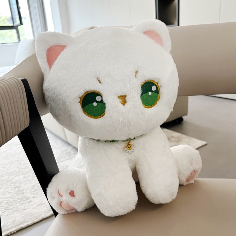 Adorable Luna: The Snuggly Fluffy White Cat Plush Toy