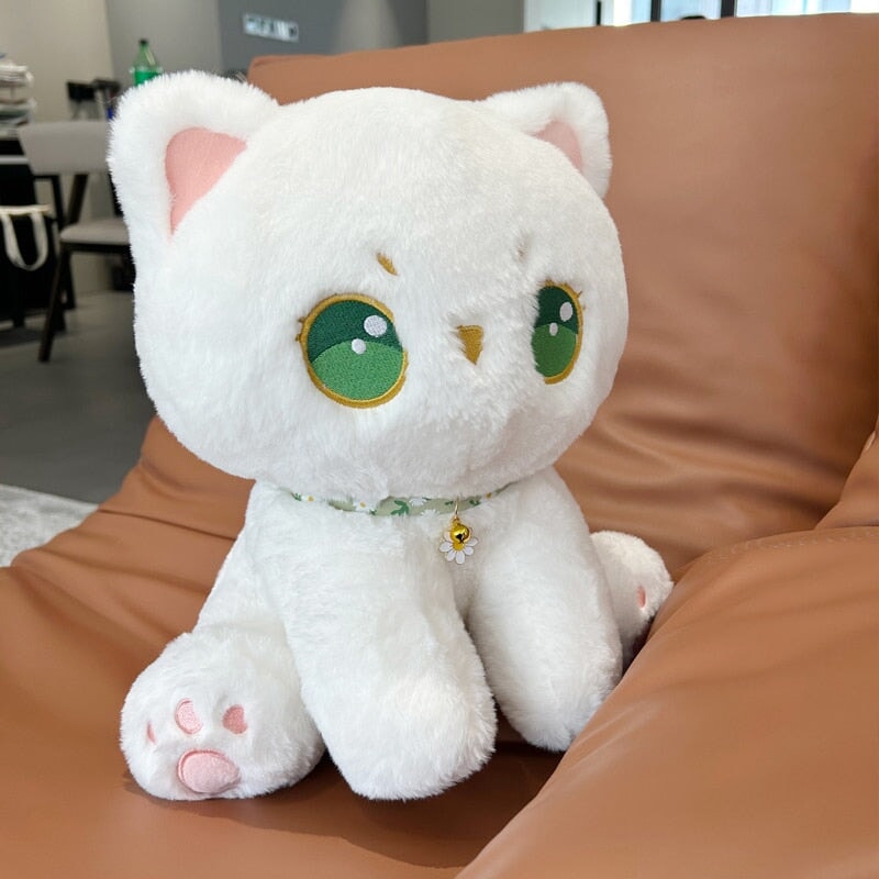 Adorable Luna: The Snuggly Fluffy White Cat Plush Toy
