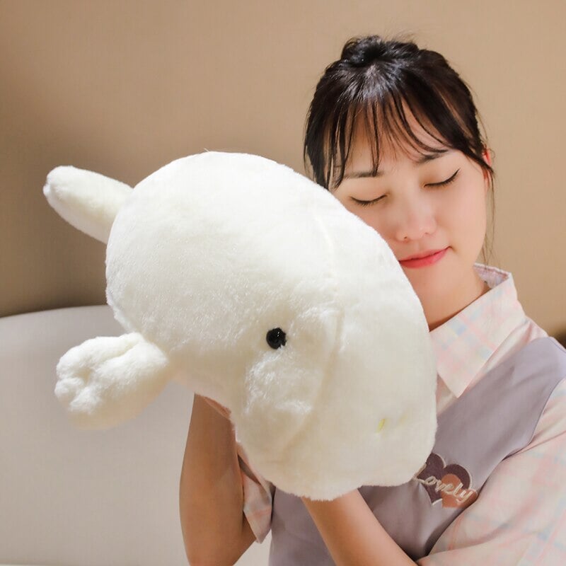 Milo the Adorable Fluffy White Manatee Plush Toy