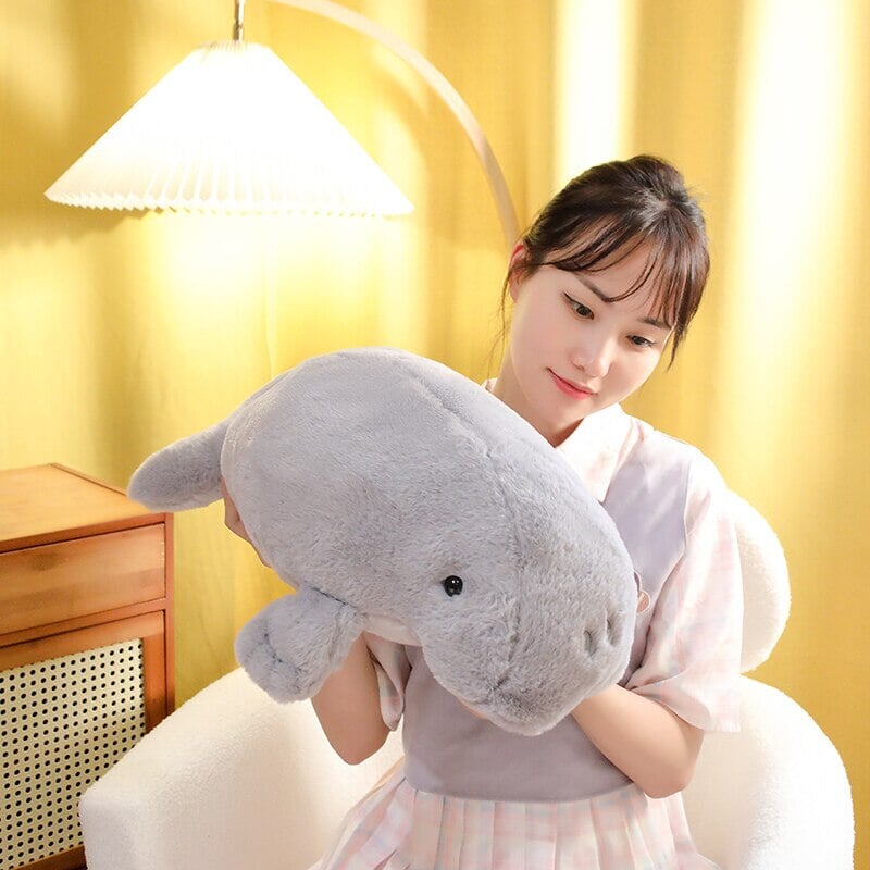 Milo the Adorable Fluffy White Manatee Plush Toy
