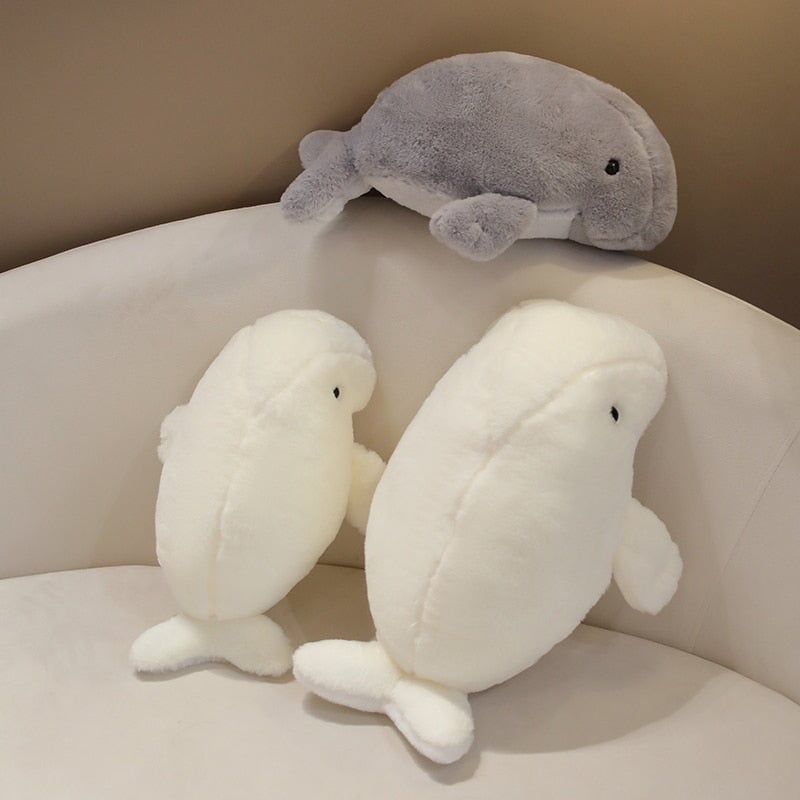 Milo the Adorable Fluffy White Manatee Plush Toy
