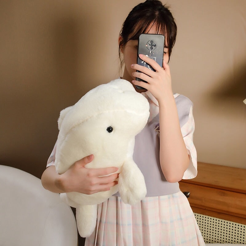 Milo the Adorable Fluffy White Manatee Plush Toy