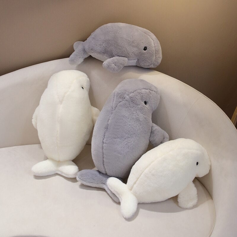 Milo the Adorable Fluffy White Manatee Plush Toy