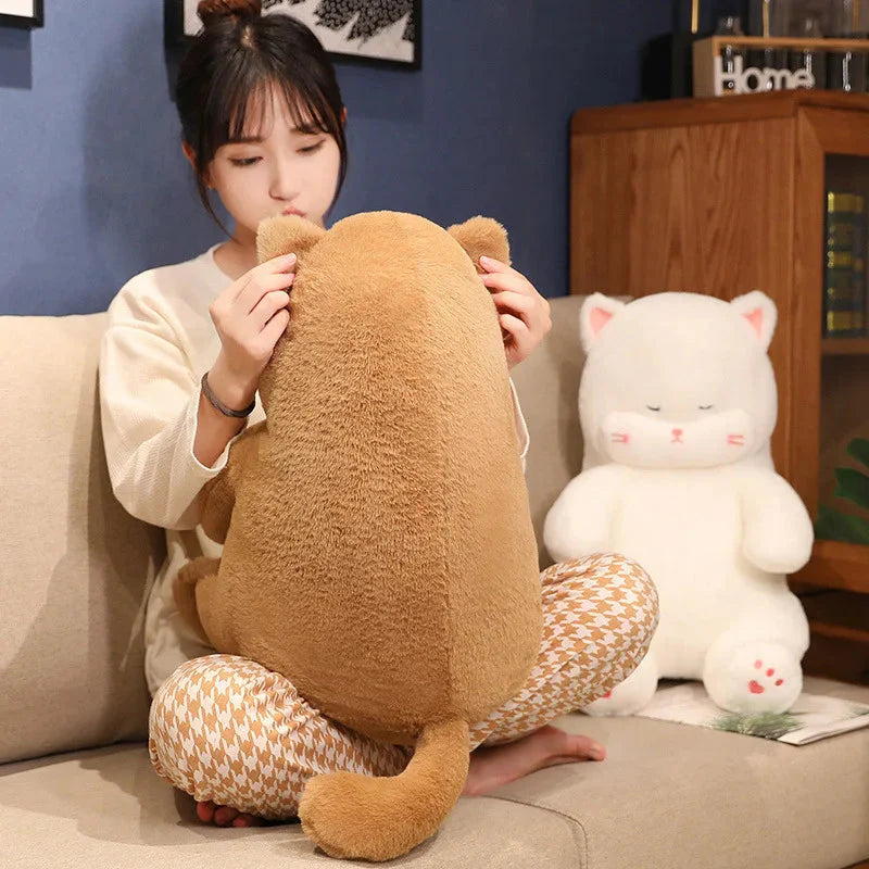 Cozy Napping Noodle Cat Plush Toy