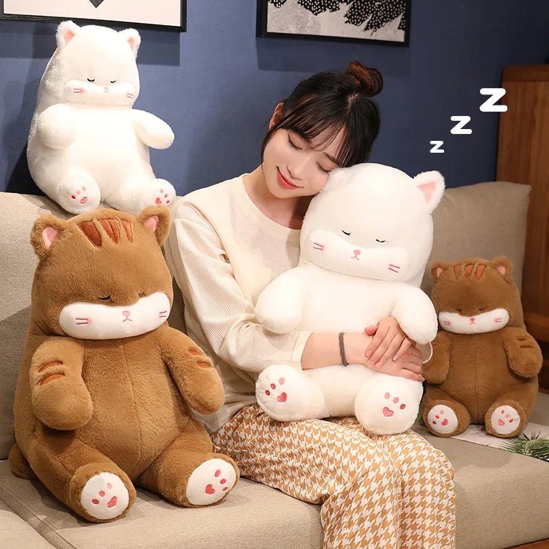 Cozy Napping Noodle Cat Plush Toy