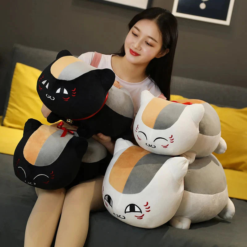 Adorable Natsume Yuujinchou Nyanko Cat Plushie in Elegant White and Black