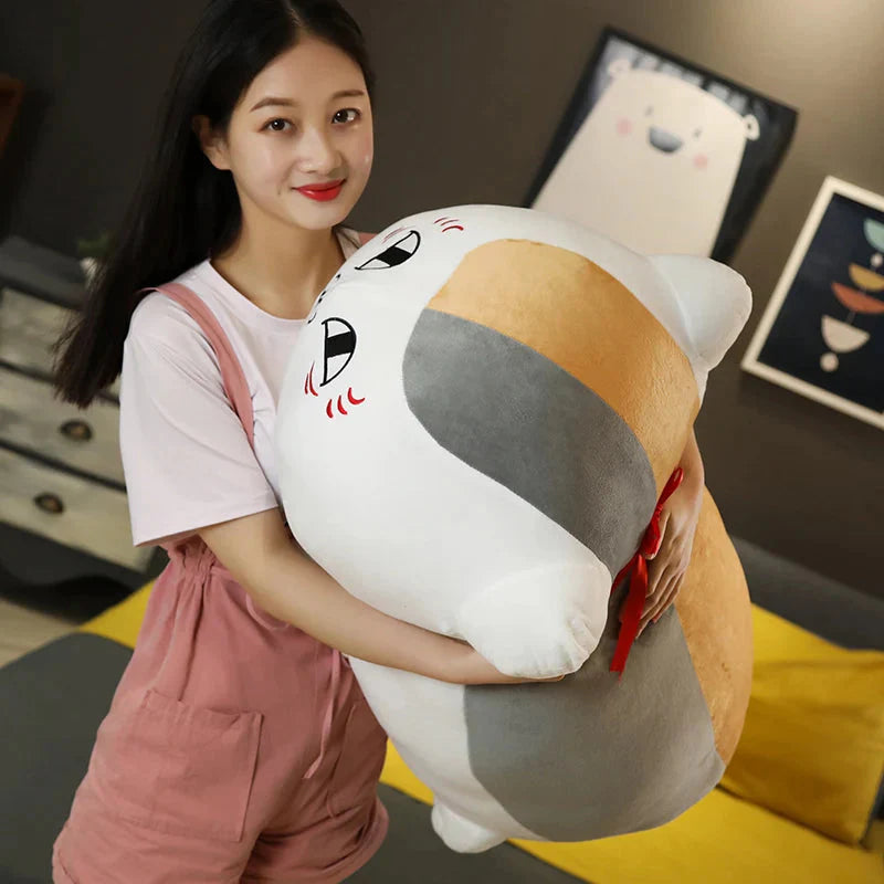 Adorable Natsume Yuujinchou Nyanko Cat Plushie in Elegant White and Black