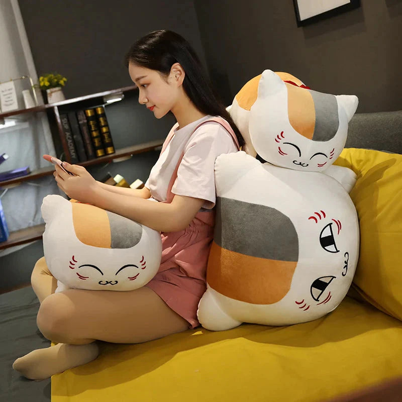 Adorable Natsume Yuujinchou Nyanko Cat Plushie in Elegant White and Black