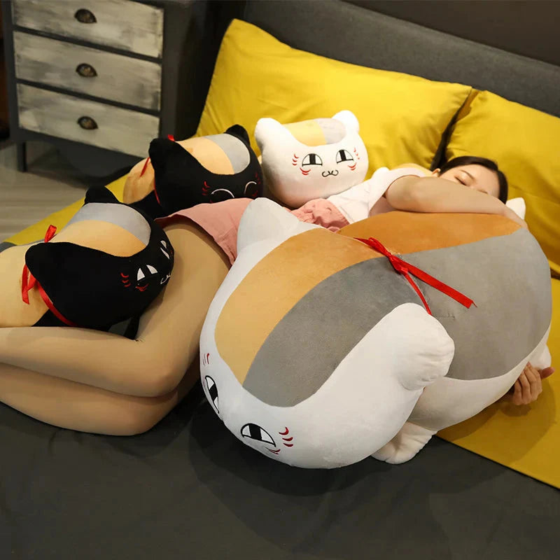 Adorable Natsume Yuujinchou Nyanko Cat Plushie in Elegant White and Black