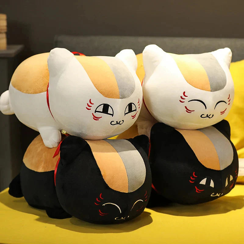 Adorable Natsume Yuujinchou Nyanko Cat Plushie in Elegant White and Black