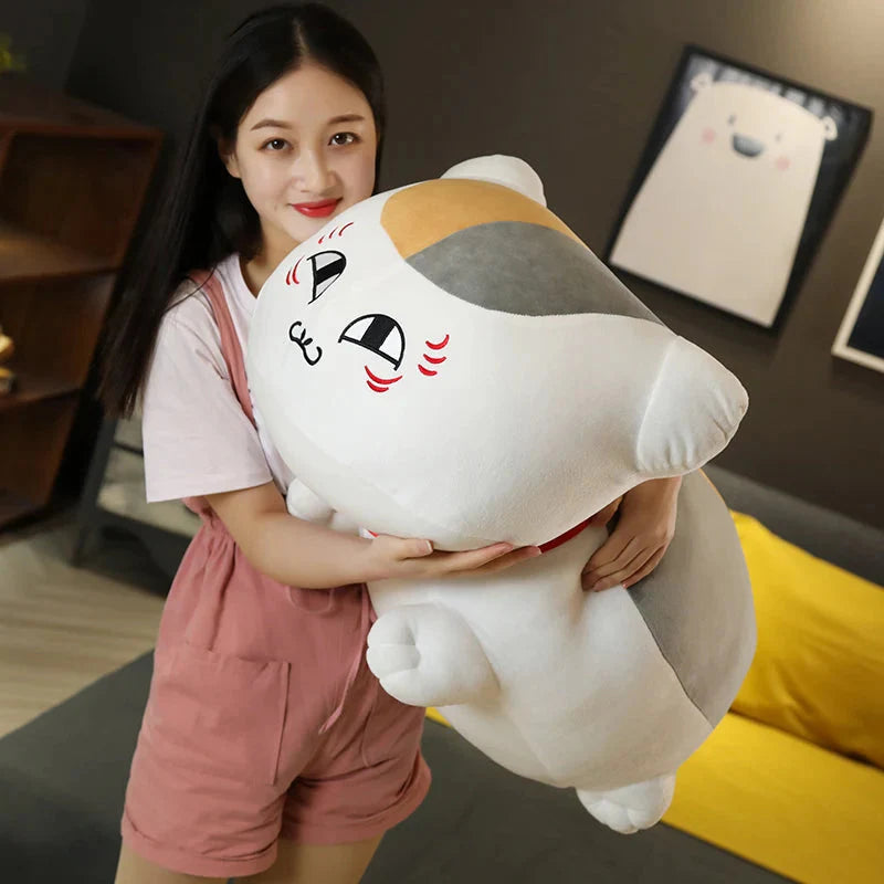 Adorable Natsume Yuujinchou Nyanko Cat Plushie in Elegant White and Black