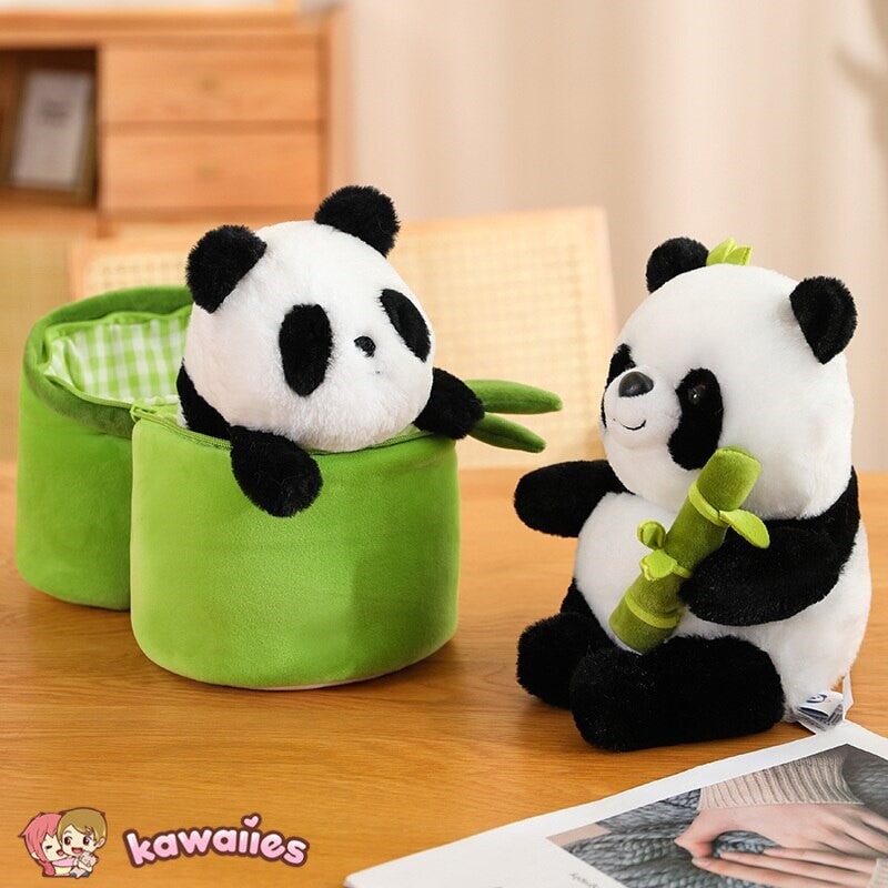 Adorable Panda and Bamboo Cuddle Buddies