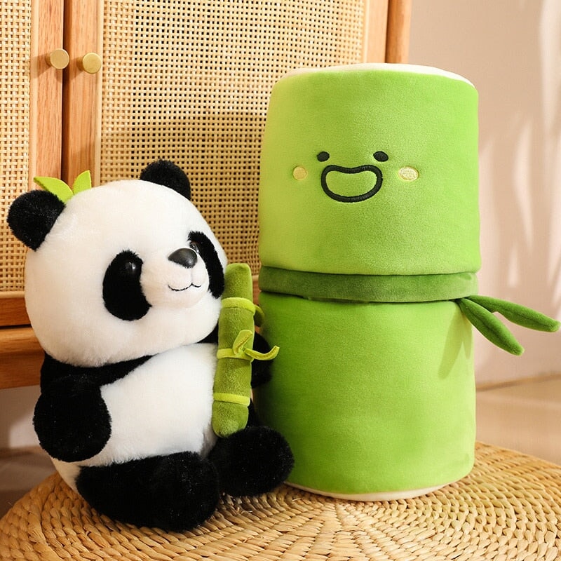 Adorable Panda and Bamboo Cuddle Buddies
