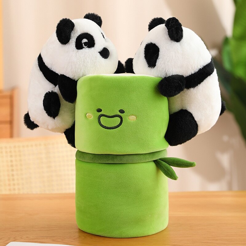 Adorable Panda and Bamboo Cuddle Buddies