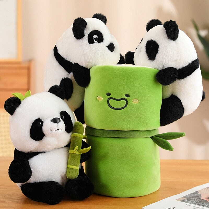 Adorable Panda and Bamboo Cuddle Buddies