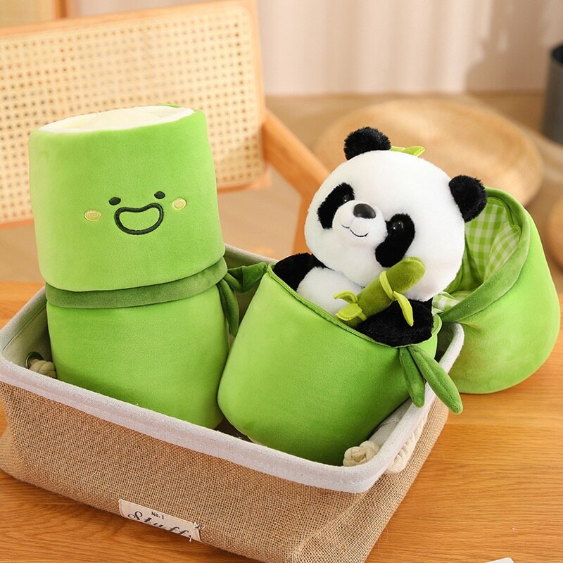 Adorable Panda and Bamboo Cuddle Buddies