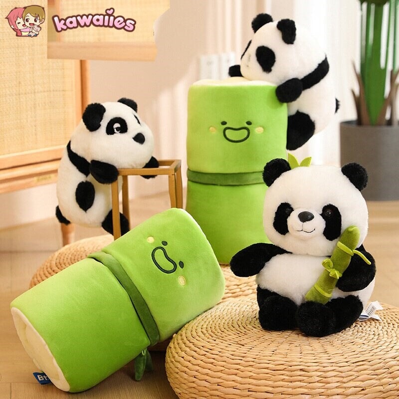 Adorable Panda and Bamboo Cuddle Buddies