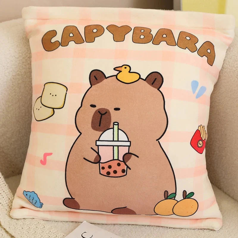 Adorable Pink and Brown Capybara Plush Candy Bag Friends