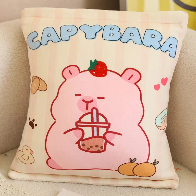 Adorable Pink and Brown Capybara Plush Candy Bag Friends