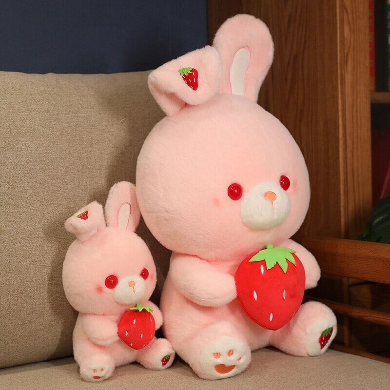 Adorable Pink Strawberry Bunny Plush Toy
