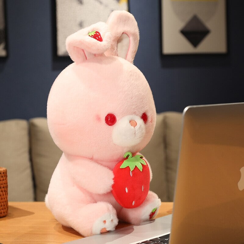 Adorable Pink Strawberry Bunny Plush Toy