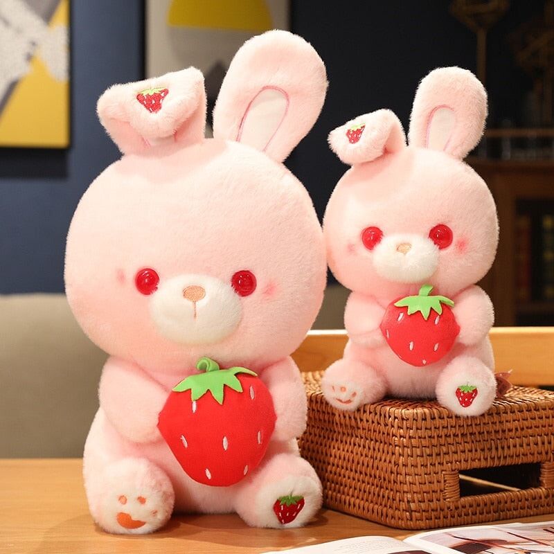 Adorable Pink Strawberry Bunny Plush Toy