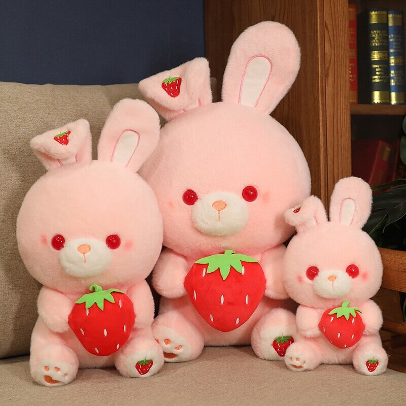 Adorable Pink Strawberry Bunny Plush Toy