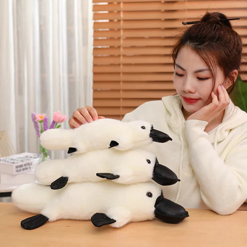 Cuddle Up with Pleep the Adorable Fluffy Brown & White Platypus Plush!