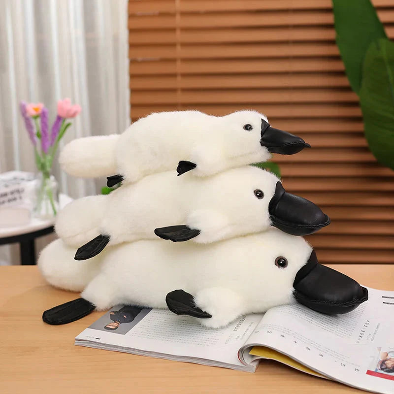 Cuddle Up with Pleep the Adorable Fluffy Brown & White Platypus Plush!