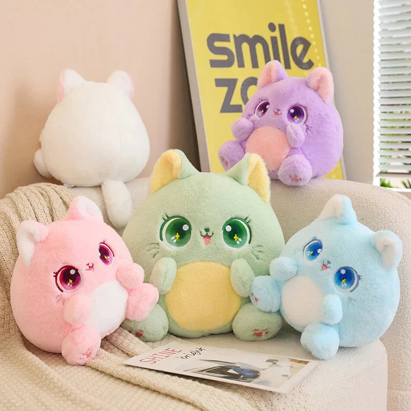 Adorable Rainbow Fluffy Cat Squad Plush Balls