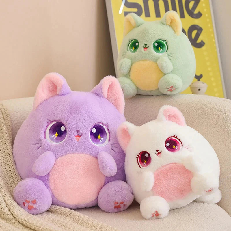 Adorable Rainbow Fluffy Cat Squad Plush Balls