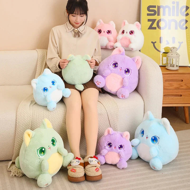 Adorable Rainbow Fluffy Cat Squad Plush Balls