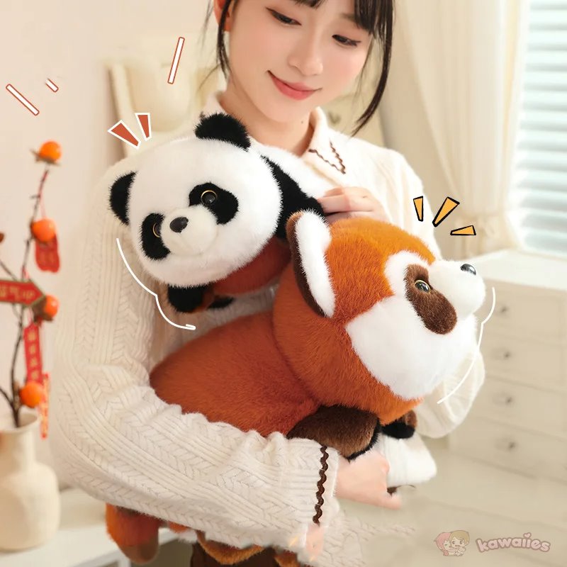 Delightful Reversible Red Panda & Panda Plush Toy